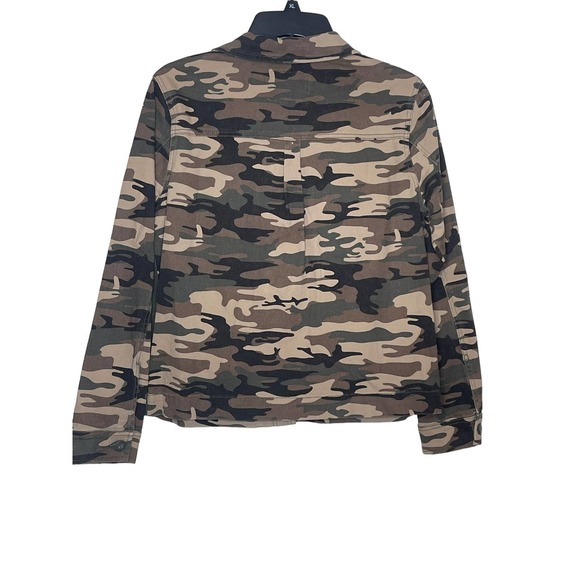 Sanctuary Women's Jacket Camo Shacket Snap Pockets Long Sleeve Green Small - Picture 9 of 9